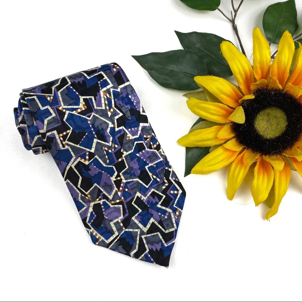 Vintage Christian Dior Abstract Geometric Tie